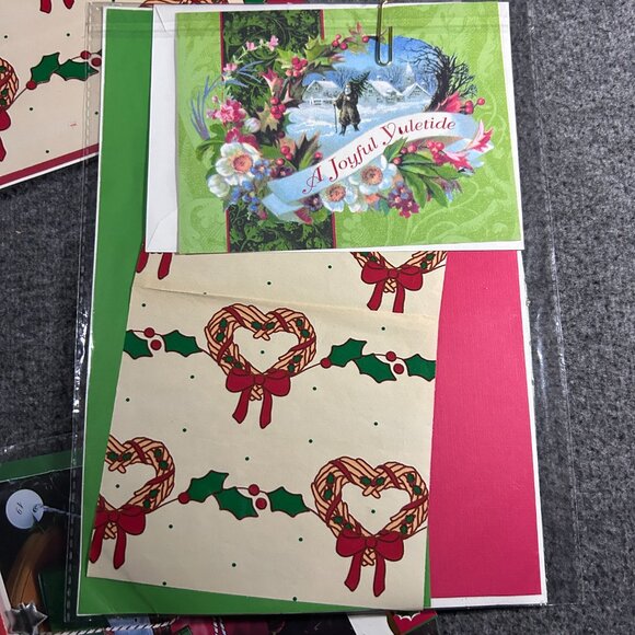 Vintage Christmas Paper Gift Wrap Sets NOS NIP Lot of 4 Ephemera Scrapbook Junk - Picture 11 of 13